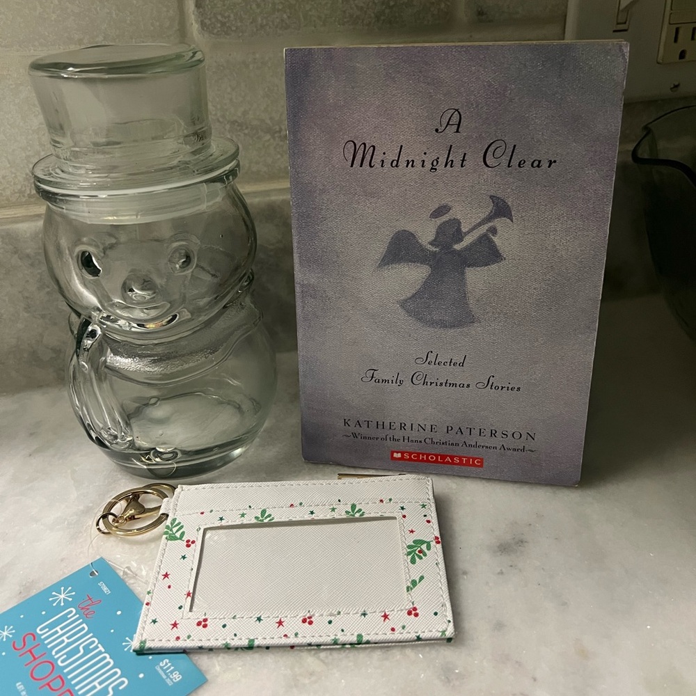 Clear Snowman Jar, ID Holder and Christmas Book